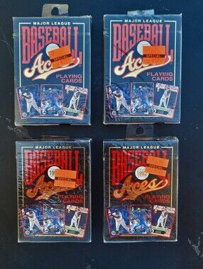 Vintage 1992 MLB Baseball Aces Playing Cards Decks Lot Of 4 Unopened Packs